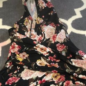 Floral semi-cropped hoodie